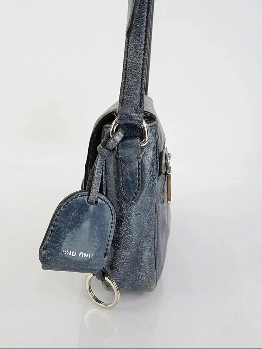 Miu Miu Navy Leather Crossbody Bag